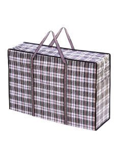 40x Medium Checkered Bags Bulk Pack - Striped Shopping Bags - 55cm x 50cm x 30cm