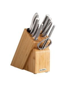 Global Takashi 10-Piece Knife Block Set (Bamboo) - Japanese Knives