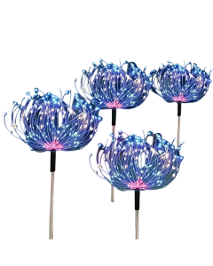 Set of 4 Solar Fireworks Lights for a Dazzling Christmas Display