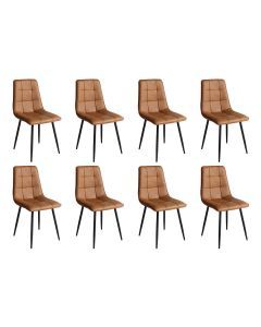 Levede 8x Dining Chairs Kitchen Chair Lounge Room Padded Seat PU Faux Leather