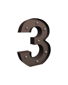 Traderight Group  LED Metal Number Lights Free Standing Hanging Marquee Event Party D?cor Number 3