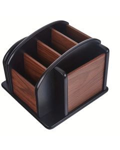 Elegant Wooden Desktop Organizer - Stylish Storage Solution for Office Essentials