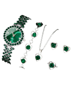 Women's Luxury Watch Jewelry Set with Heart Accents