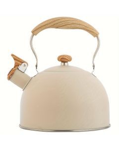 Kettle Creamy White with Wood Handle