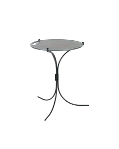 Compact Folding Wrought Iron Round Table