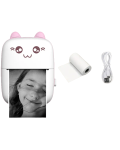 Portable Thermal Printer MINI - Wireless BT 203dpi Photo Label Memo Printing (Pink)