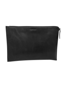 Futura Mens Leather Document Satchel Bag - Black (School Office Travel)