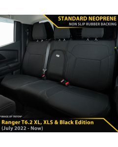 Ford Ranger T6.2 XL, XLS & Black Edition Neoprene Rear Row Seat Covers (In Stock)
