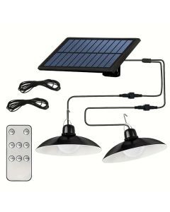 Double Head Solar Hanging Light Motion Sensor - LED Pendant Lamp with Remote Control
