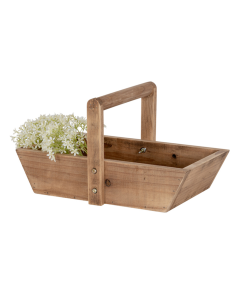 Timber Trug Gardening Basket w/ Handle - 40cm (Plant Container)