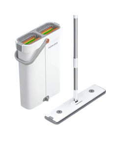 Flat Mop and Bucket Set with 3 Microfiber Pads