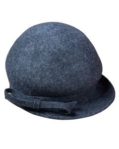 Maddison Avenue Womens Wool Vintage Beret Cap - Grey (Adjustable Bow One Size)