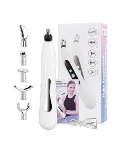 USB Rechargeable Laser Acupuncture Pen Meridian Energy Massager White
