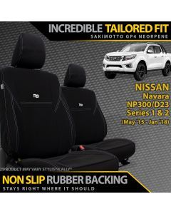 Nissan Navara NP300 Series 1 & 2 Neoprene 2x Front Seat Covers