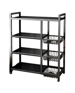 Movable Kitchen Storage Rack with Wheels (4-Tier)