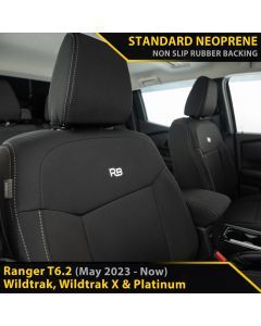 Ford Ranger T6.2 Wildtrak, Wildtrak X & Platinum Neoprene 2x Front Row Seat Covers (In Stock)