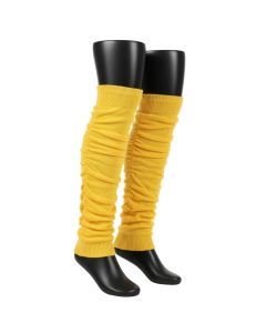 1 Pair Yellow Leg Warmers - Womens Dance Costume/80s Party