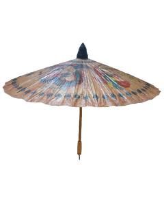 Oil Paper Umbrella Parasol - Handmade Bamboo (Chinese Decor Teak Leaf Bridal)