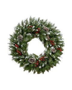 Christmas Wreath Red Berries Evergreen Door Decoration