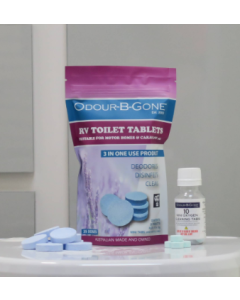 Odour-B-Gone 25x8g RV Toilet Tablets With 10x2g Mini Oxygen Tablets