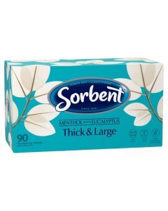 Sorbent Thick & Large Menthol Fragranced Facial Tissues - 90 Pack