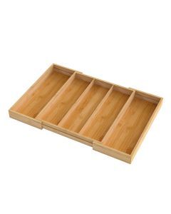 Toque Bamboo Expandable Kitchen Drawer Organizer 3-5 Slot Waterproof Storage