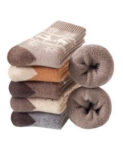 Women's Thermal Wool Christmas Socks (5 Pairs)