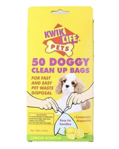 Kwik Life Dog Poop Waste Bags Lemon Scented - 1 Pack of 50 Bags