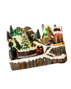 Christmas Luminous House Scene Cabin Ornament Decoration