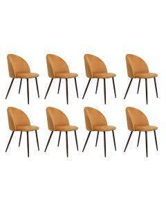 Levede 8x Dining Chairs Seat French Provincial Kitchen Lounge Chair Mustard