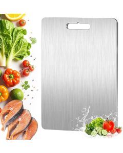 Stainless Titanium Steel Anti-Bacterial Cutting & Chopping Board - 23x34cm (Mildrew-Proof)