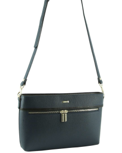 Morrissey Italian Structured Leather Crossbody Handbag - Navy (MO3028)