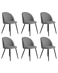Levede 6x Dining Chairs Kitchen Cafe Lounge Chair Sofa Upholstered Padded Seat