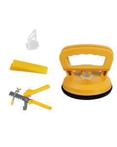 Traderight Group  400x2mm 200x Tile Leveling Wedges 1x Push Pliers 2x Tile Suckers Leveling Set