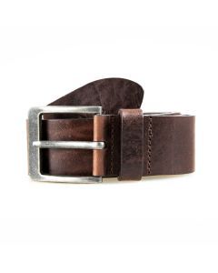 Dents Men’s Heritage Full-Grain Leather Belt with Antique Pewter Buckle in Brown