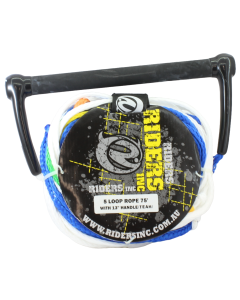 Riders Inc 75' (23m) 5 Loop Water Ski Slalom Tow Rope with 13" Aluminium Team Handle