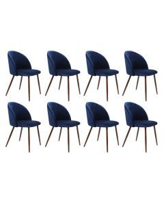 Levede 8x Dining Chairs Seat French Provincial Kitchen Lounge Chair Navy
