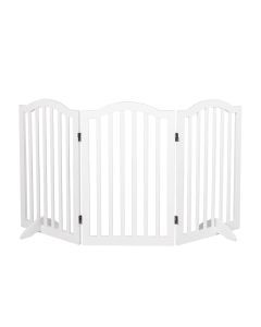 Pawz Wooden Pet Gate Dog Fence Safety Stair Barrier Security Door 3 Panels White
