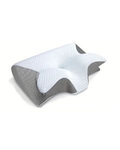 2-in-1 Ergonomic Memory Foam Cervical Pillow Orthopedic Neck Support Grey