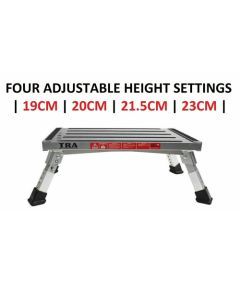 Single folding portable caravan step with adjustable legs