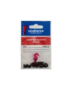 Seahorse 25 Pack of Black Round Crimping Sleeves