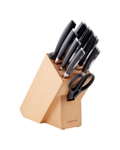 Scanpan 10 Piece Classic Stainless Steel Wooden Knife Block Set