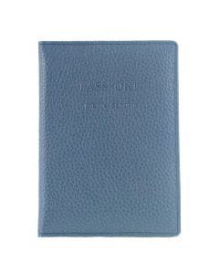 Pierre Cardin Slim Leather Passport Cover - Pearl Blue (RFID Blocking Holder)
