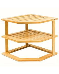 Bamboo Multi-Layer Corner Shelf - Stylish and Space-Saving Kitchen Storage