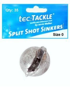 35 x Jarvis Walker 0 Split Shot Sinkers - Pre Packed 0 Split Shot Fishing Sinkers