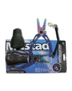 Mustad 7.5 Inch Titanium Coated Stainless Steel Fishing Pliers with Rubber Pouch