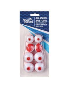 8 Pack of Jarvis Walker Red and White Ball Floats - 2 Different Size Floats