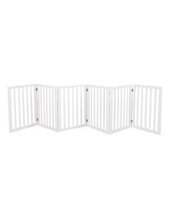 Pawz Wooden Pet Gate Dog Fence Safety Stair Barrier Security Door 6 Panels White
