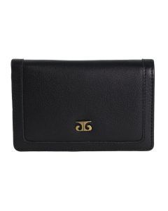 Pierre Cardin Ladies Leather Snap Button Bi-Fold Wallet - Black