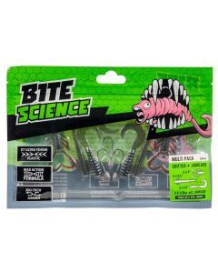 Bite Science 10 Piece Multi Pack of Assorted Critter Soft Plastics and Jigheads